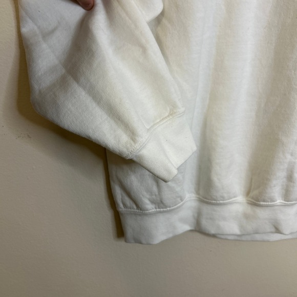 Gildan White Bride Fleece Sweatshirt Crewneck Embellished Pearls Rhinestones XL‎ - Picture 7 of 9